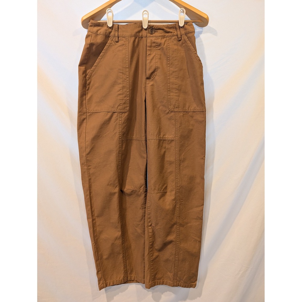 On 34th Women Brown High Rise Barrel Leg Utility Pants Ankle Size 4 NWT